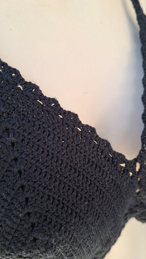 Black Crochet Swimsuit Top