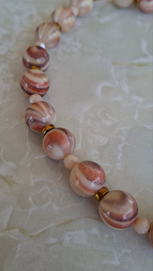 Blush Swirl Bead Necklace