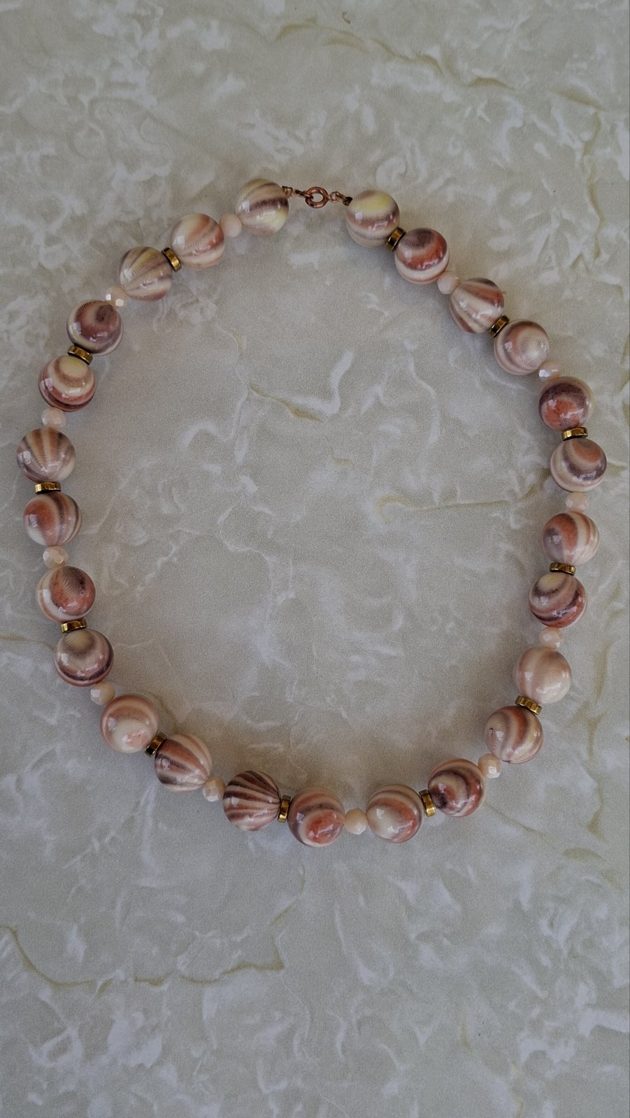 Blush Swirl Bead Necklace
