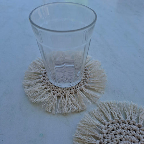 Top view of handmade crochet coaster – unique home decor Georgia Create Cyprus