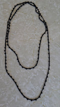 Black Beaded Crochet Wrap Necklace