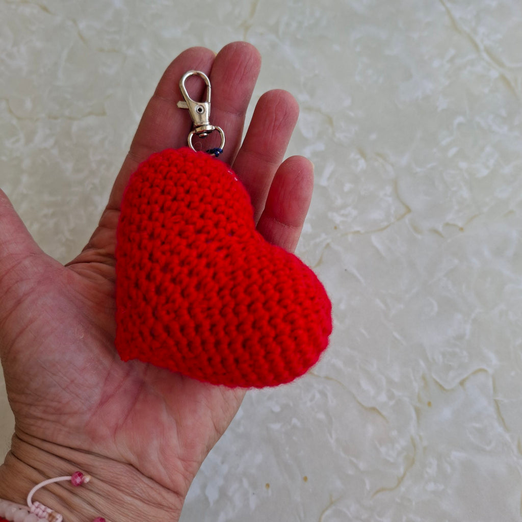 Crochet Heart Keyring