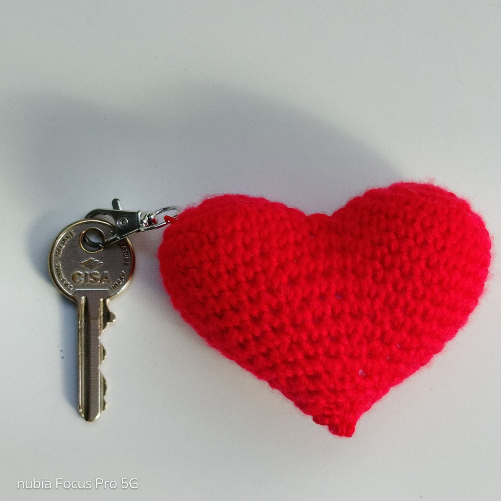 Crochet Heart Keyring