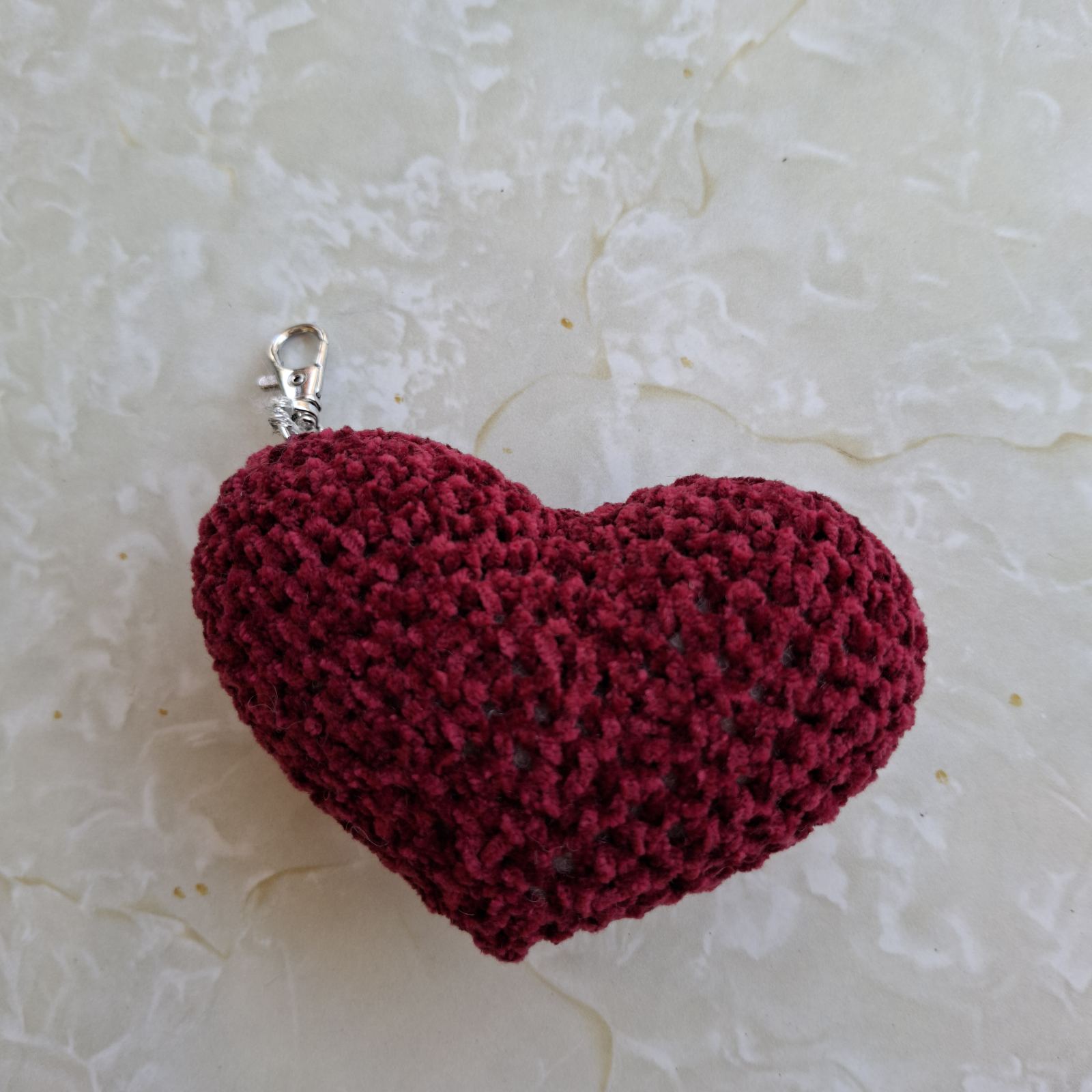 Crochet Heart Keyring