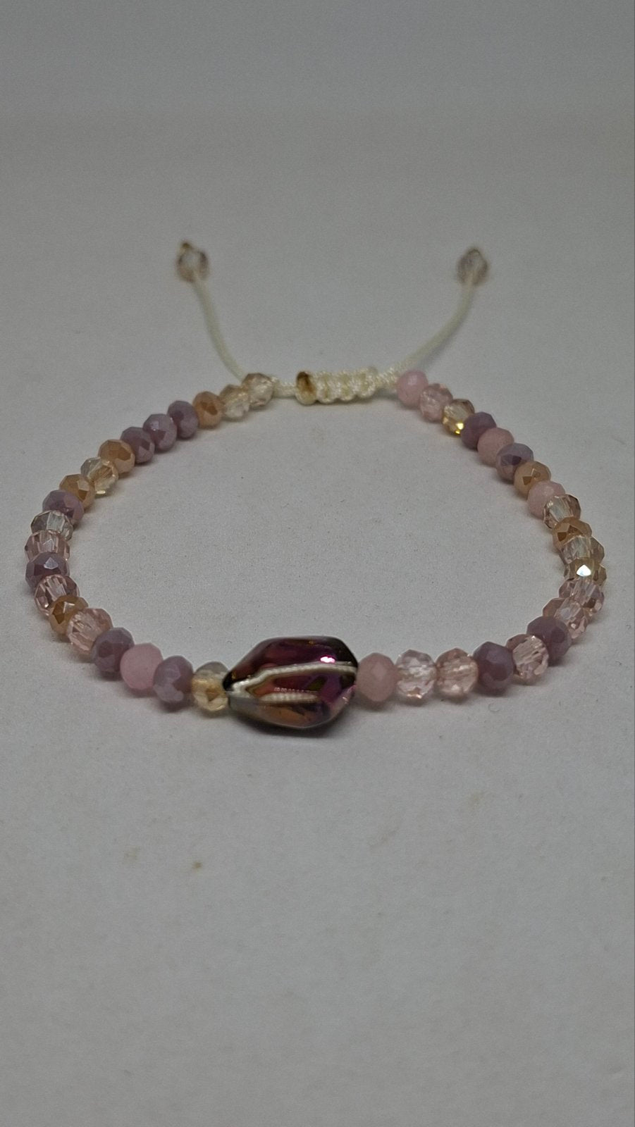Handmade crystal hex bracelet flat lay – artisan jewellery Georgia Create Cyprus