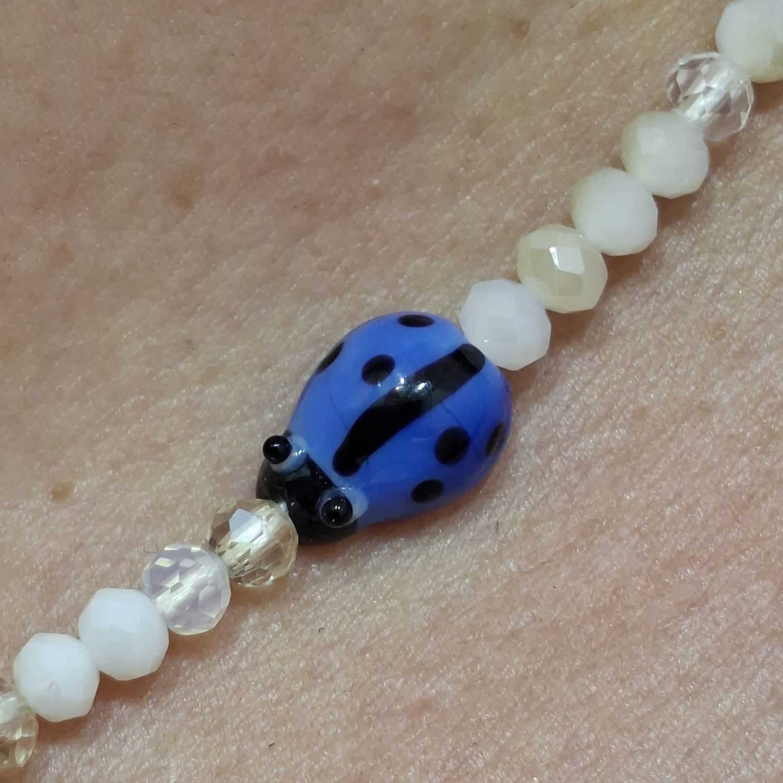 Ladybug Crystal Bead Necklace
