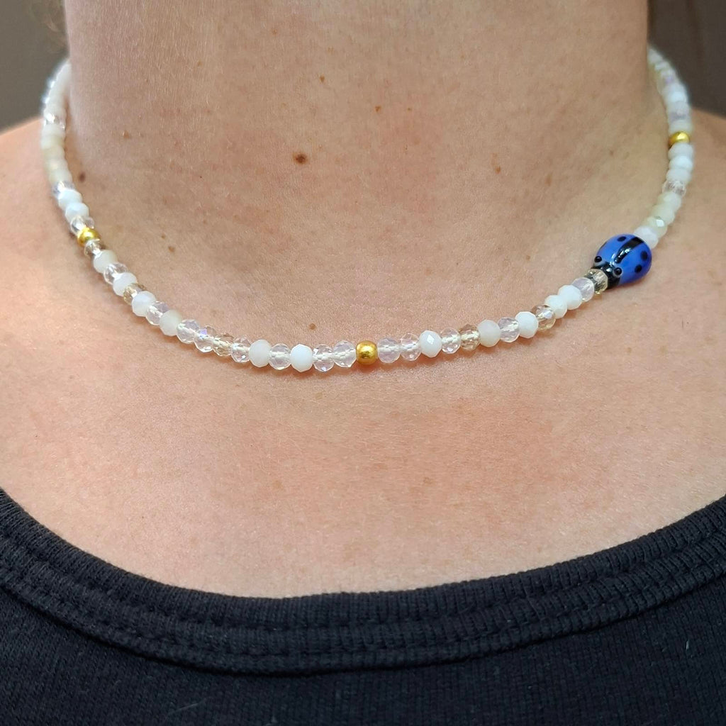 Ladybug Crystal Bead Necklace