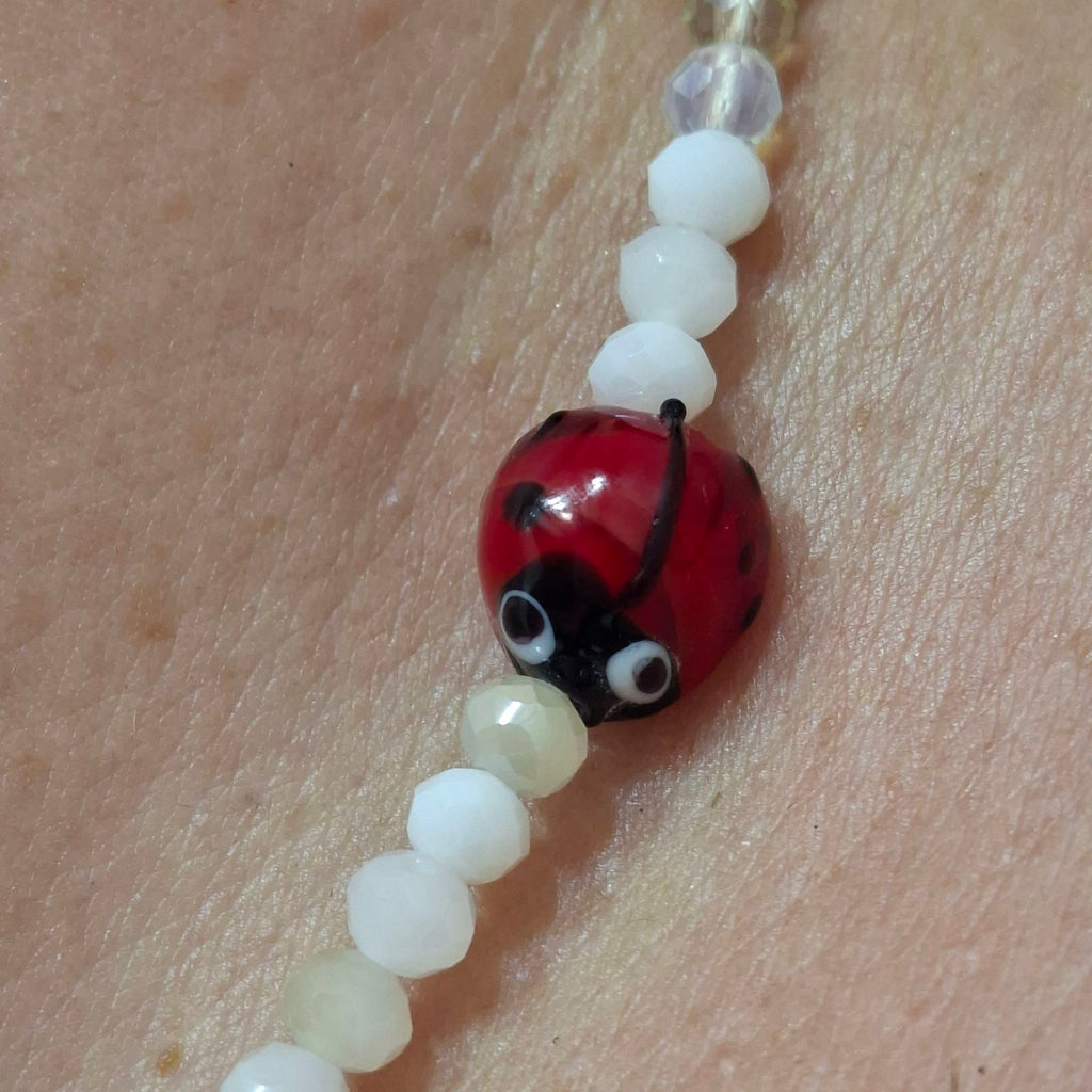 Ladybug Crystal Bead Necklace