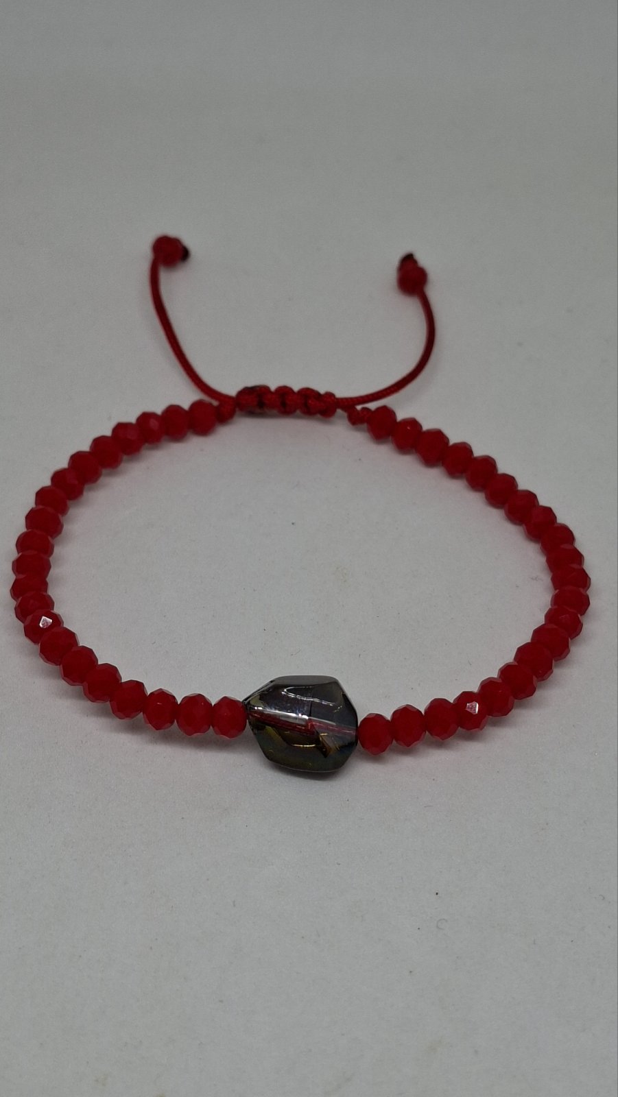 Close-up of crystal hex beads on handmade bracelet – Georgia Create Cyprus