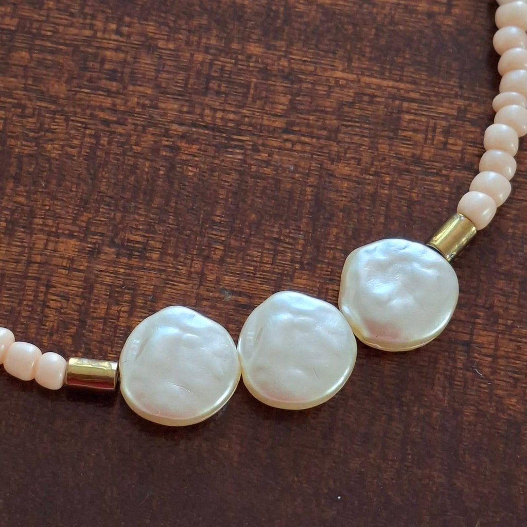 Coral & Pearl Handmade Necklace