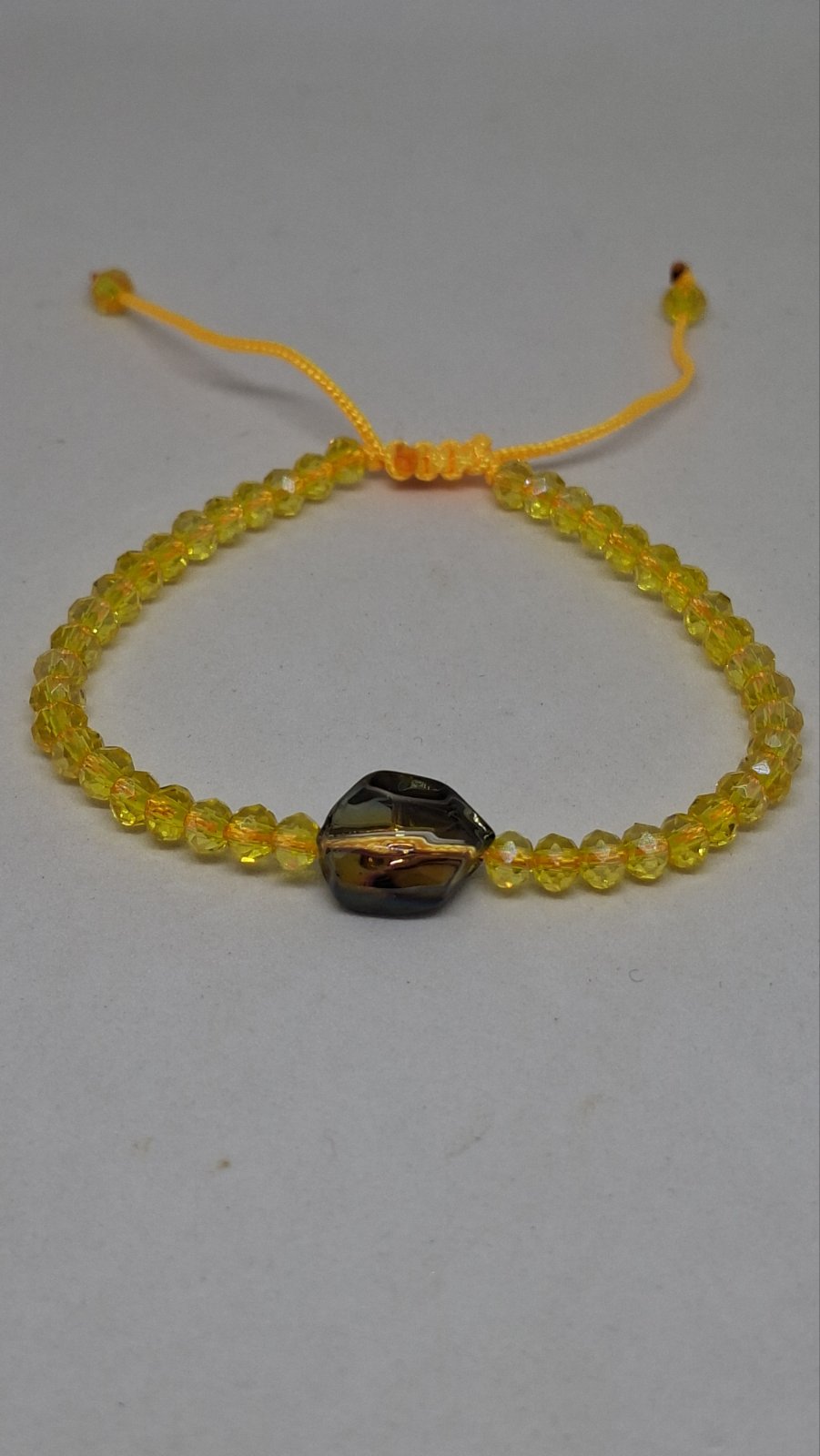 Front view of handmade crystal hex bracelet – Georgia Create Cyprus